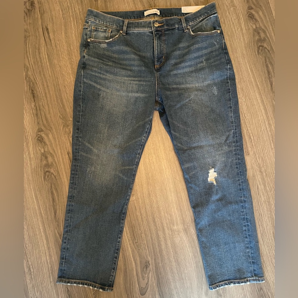 LOFT Blue Jeans with Distressed Details